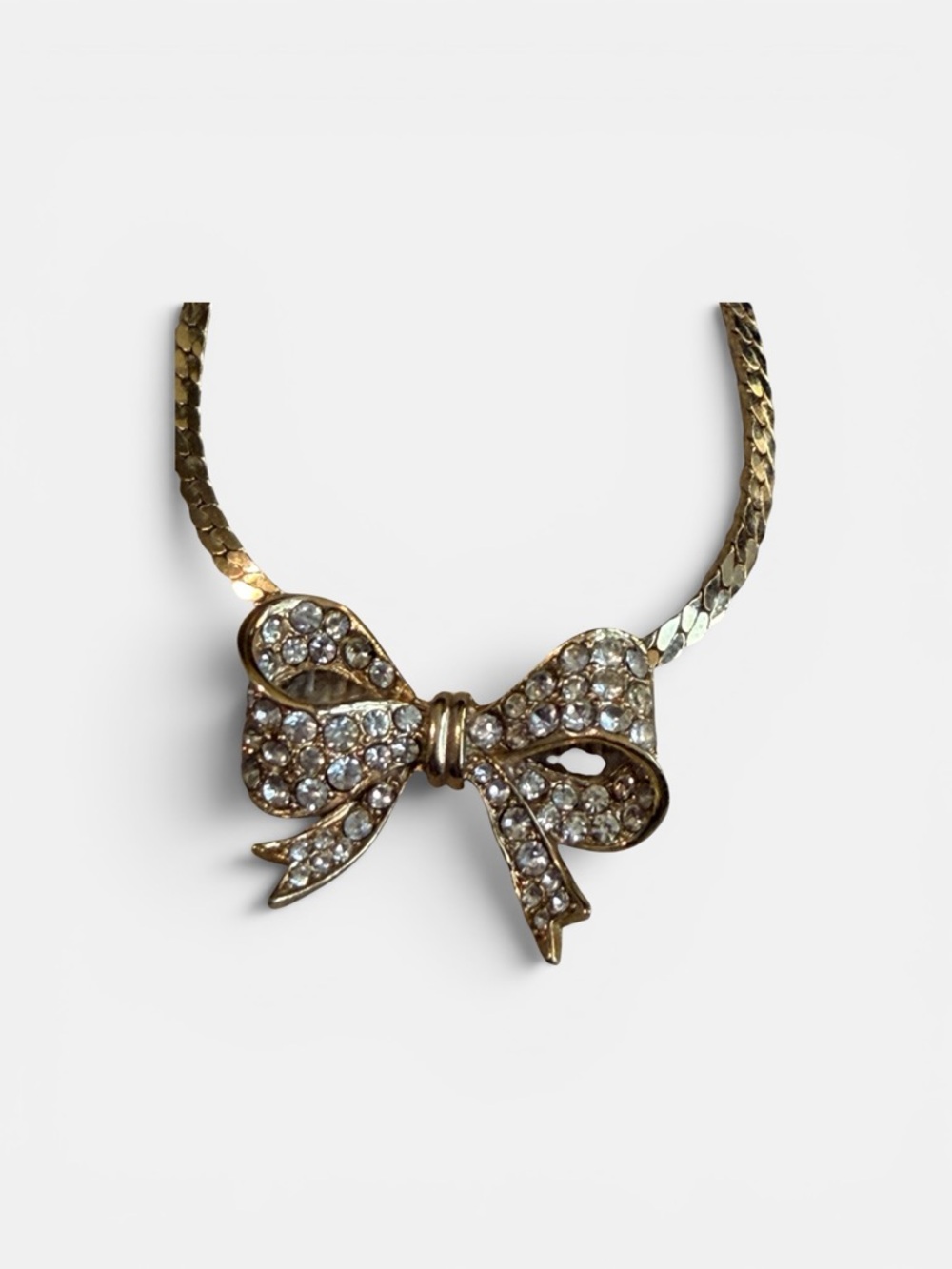 SET: Monet Rhinestone Bow Necklace & Earring Set